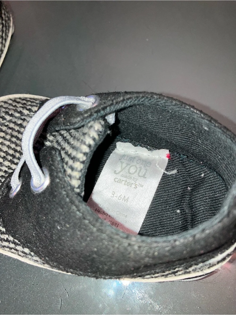Carter's Black and Gray Baby Walker Shoes